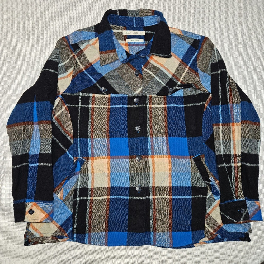 Woolrich Oxbow Bend Plaid Flannel Shirt Jacket Blue Multi XXL Womens 100% cotton